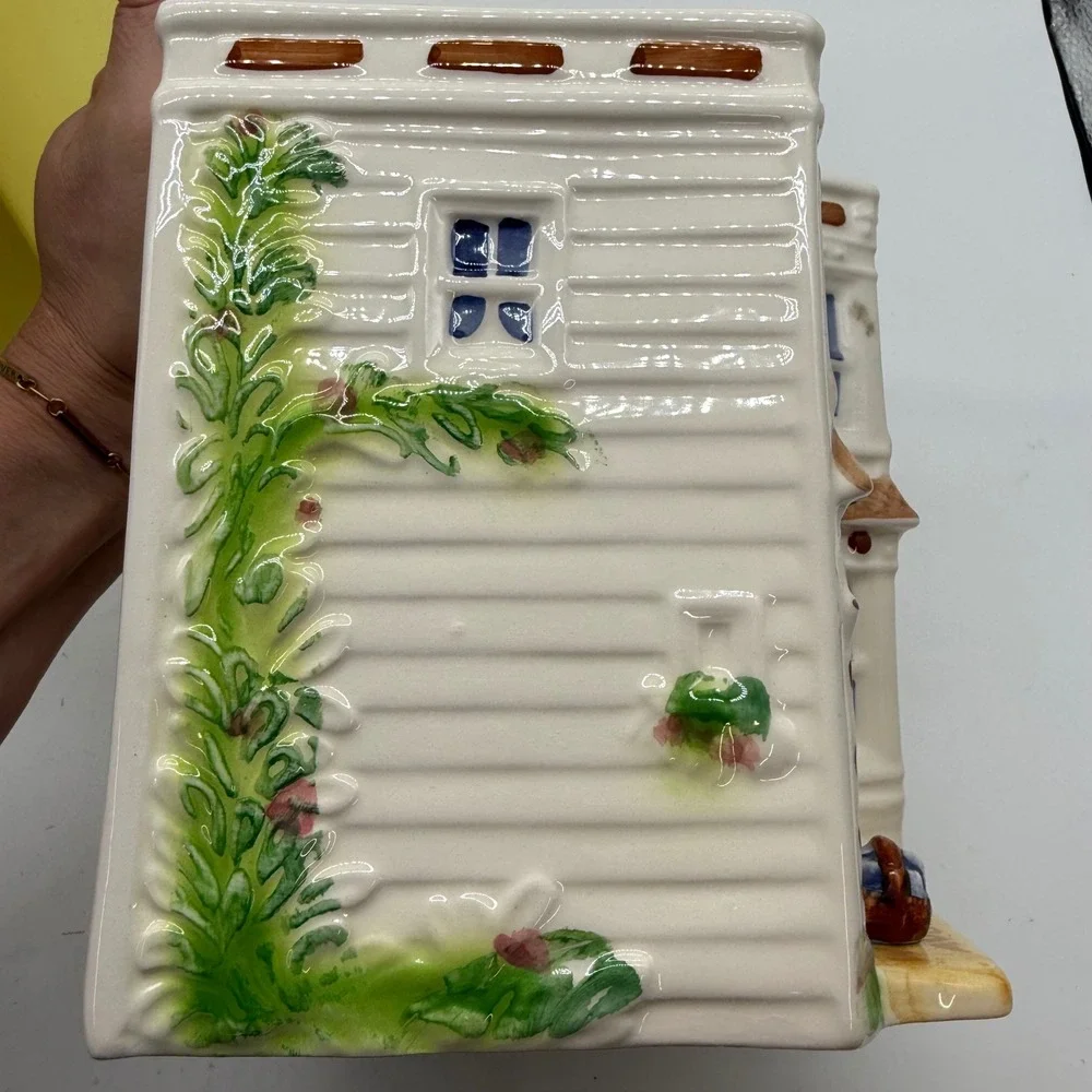 Vintage Avon Townhouse Canister Collection Large Ceramic House Brazil with Box